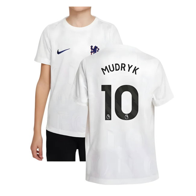 2025-2026 Chelsea Pre-Match Shirt (White) - Kids (Mudryk 10)-SoccerKits Hub | Buy Soccer Jerseys Online